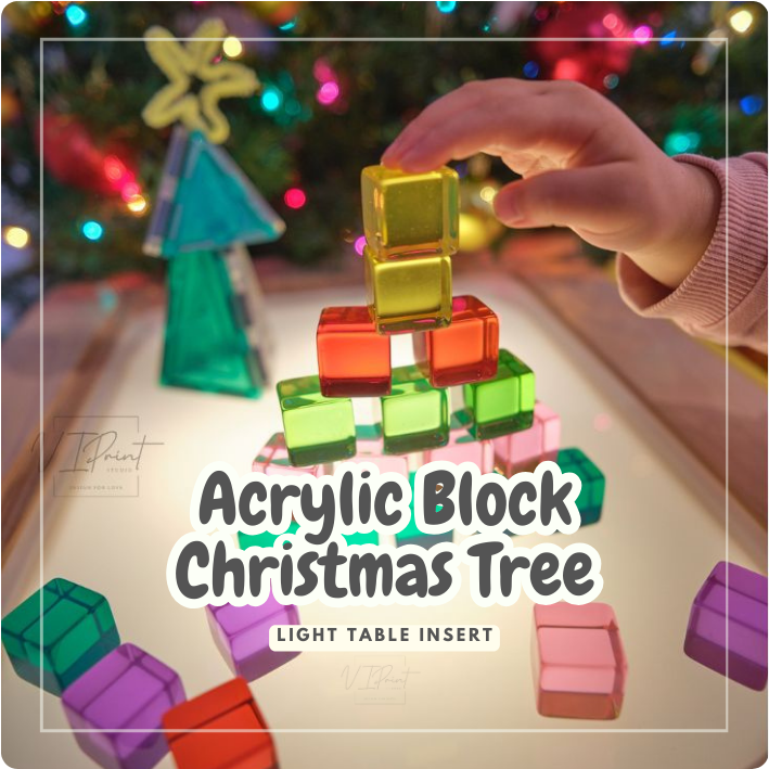 Light Table Christmas Magic – Build Festive Shapes with Acrylic Blocks 🎄