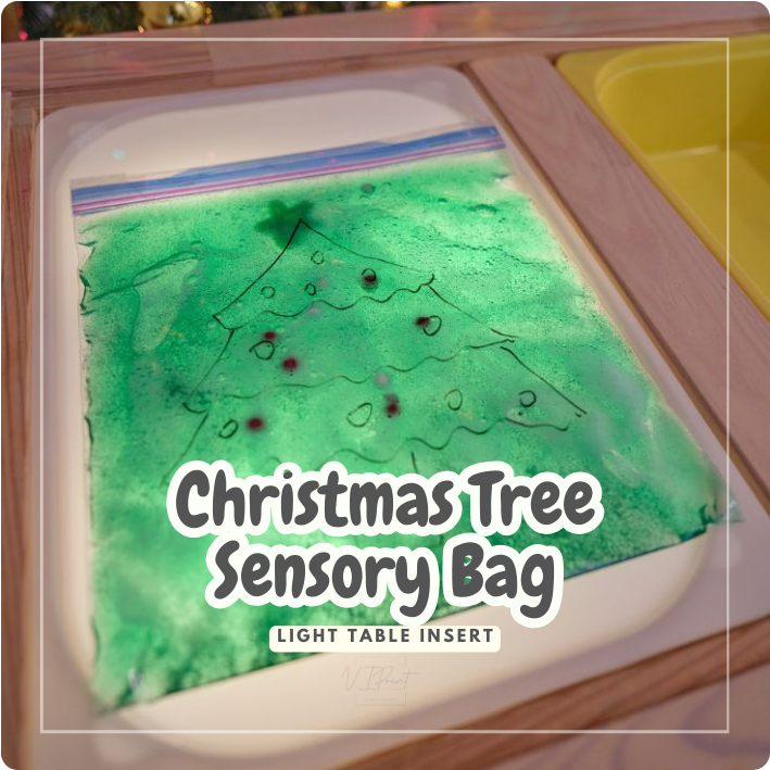 Glowing Christmas Sensory Bag – Decorate a Tree on the Light Table 🎄