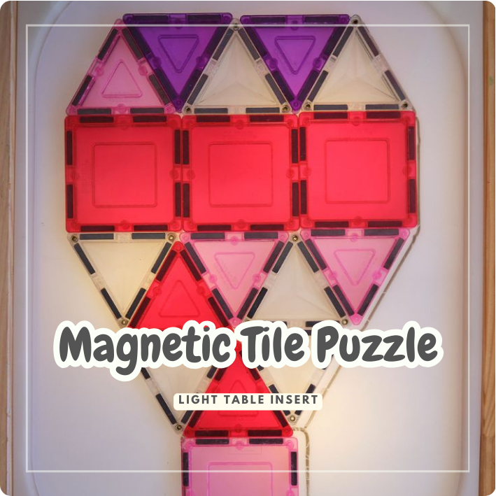Glowing Magnetic Tile Puzzle – Light Table Shape-Matching Fun ✨🔷